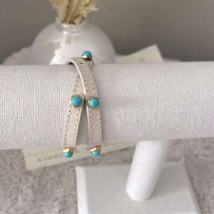 Henri Bendel White Leather Double Wrap Bracelet